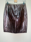 Pelle Studio 100% Leather Size 6 Chocolate Brown Pencil Skirt