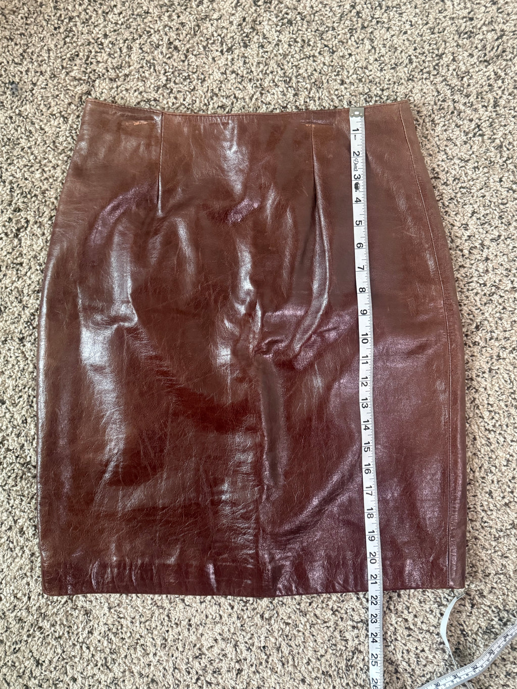 Pelle Studio 100% Leather Size 6 Chocolate Brown Pencil Skirt