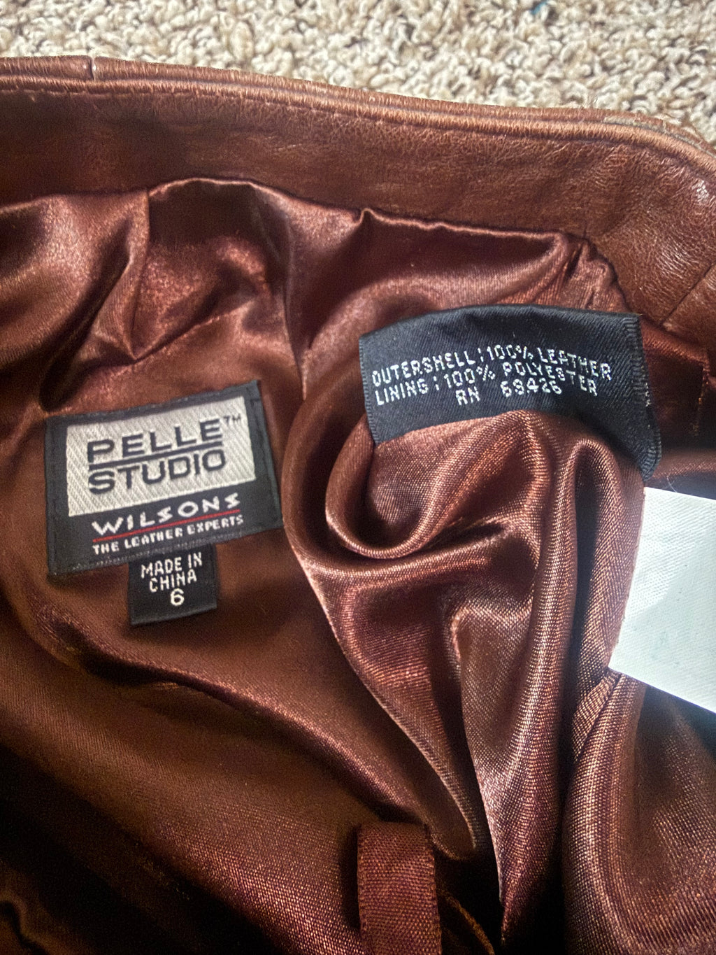 Pelle Studio 100% Leather Size 6 Chocolate Brown Pencil Skirt