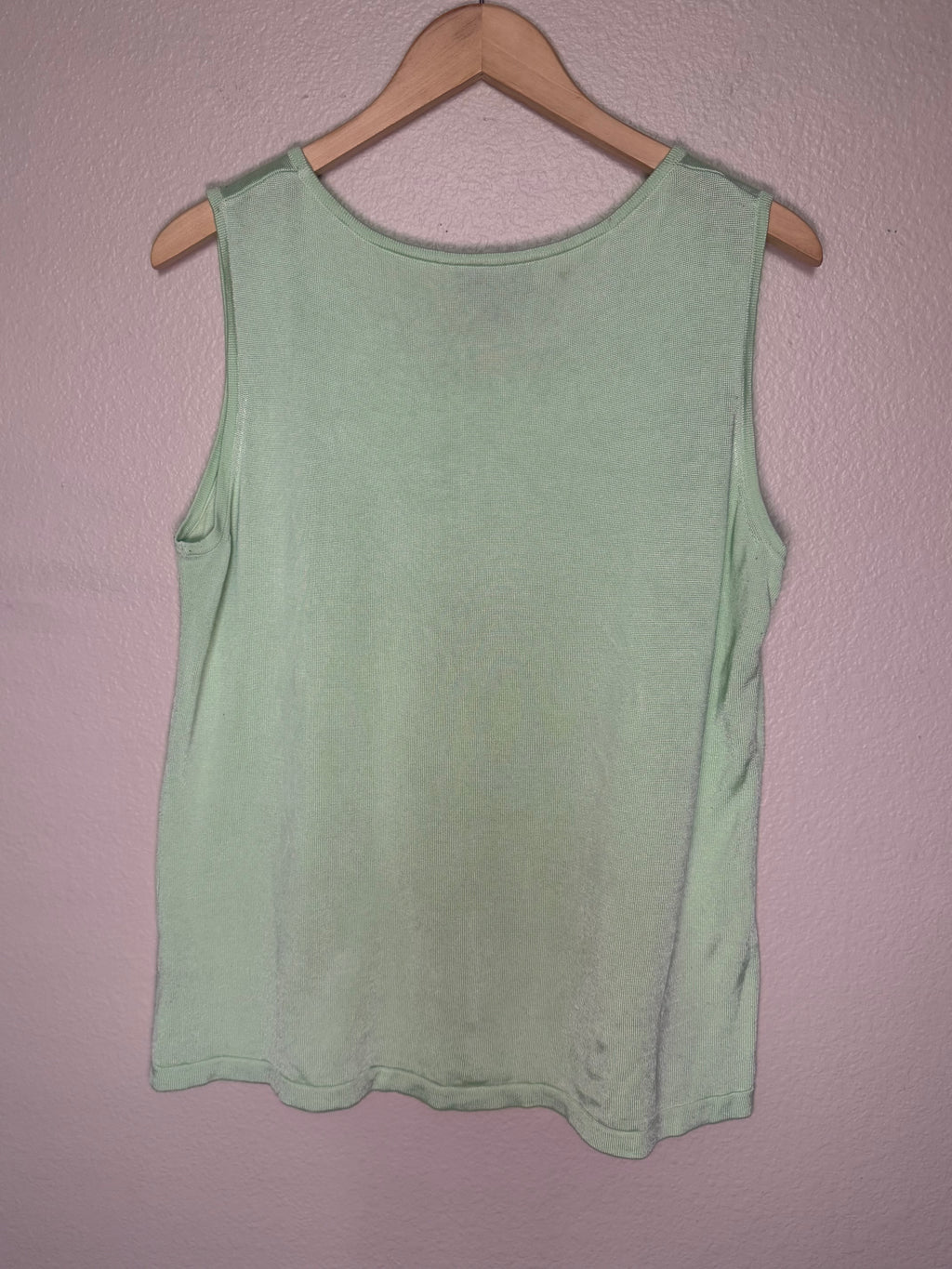 Investments 53% Cotton 47% Viscose XL Pastel Green Tank Top