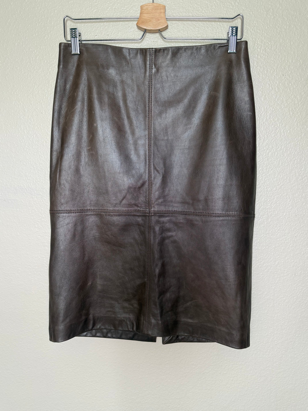 Talbots 100% Lambskin Size 6 Chocolate Brown Pencil Skirt