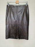 Talbots 100% Lambskin Size 6 Chocolate Brown Pencil Skirt