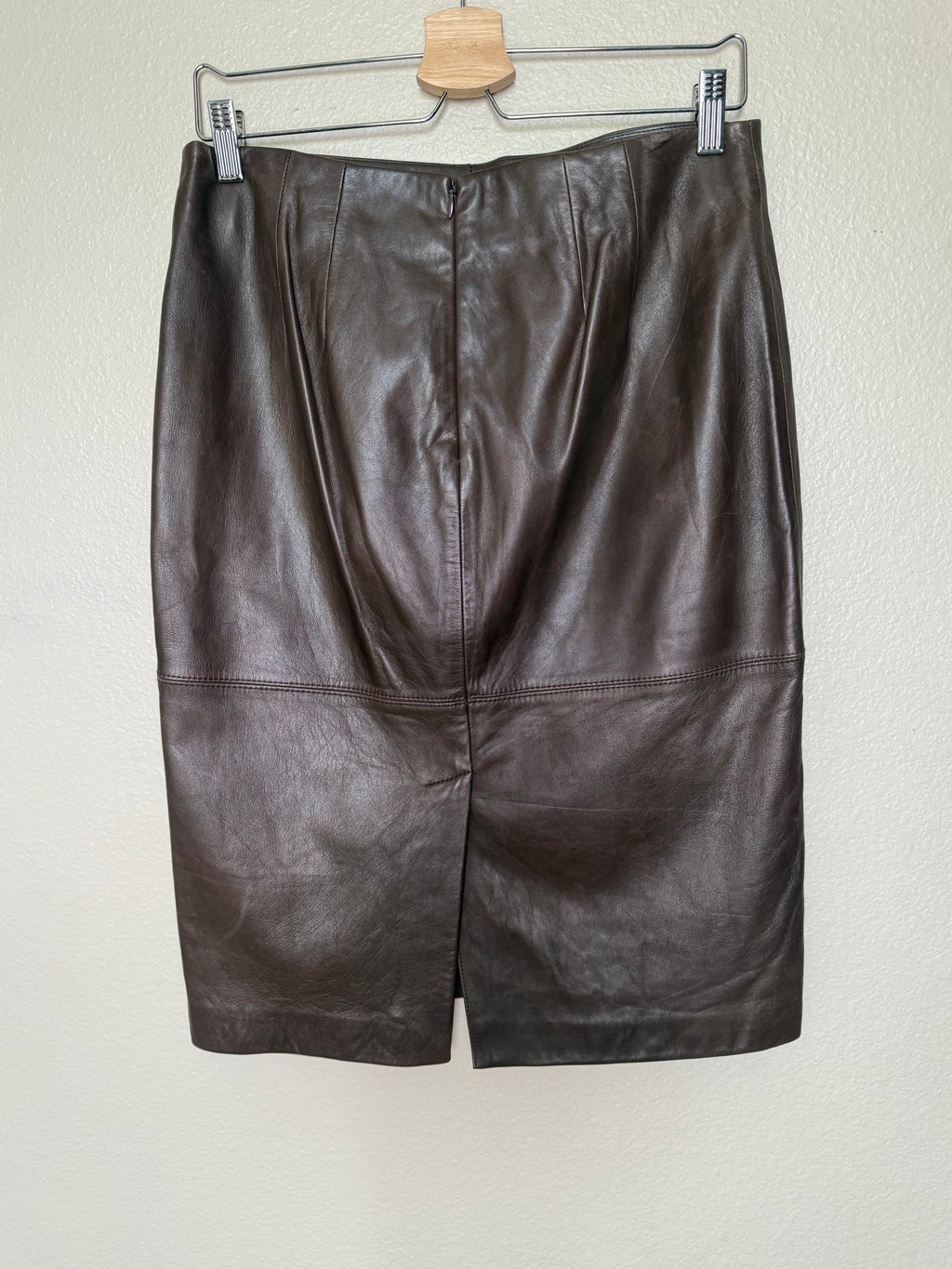 Talbots 100% Lambskin Size 6 Chocolate Brown Pencil Skirt