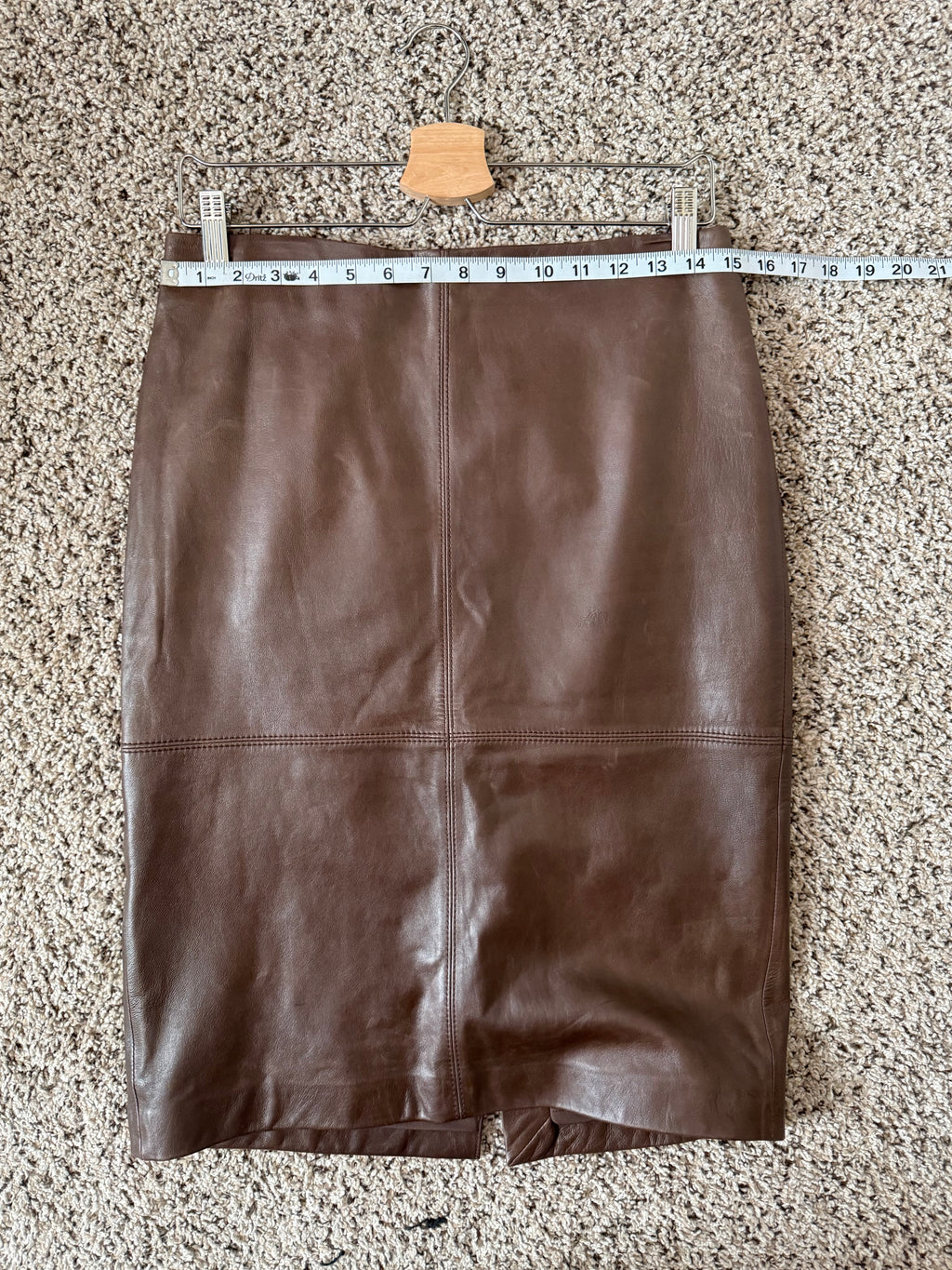 Talbots 100% Lambskin Size 6 Chocolate Brown Pencil Skirt