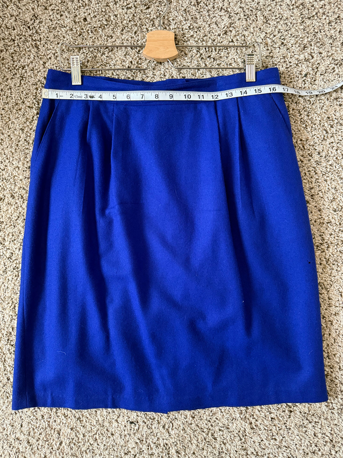 Sag Harbor 100% Wool Size 18 Royal Blue Pencil Skirt