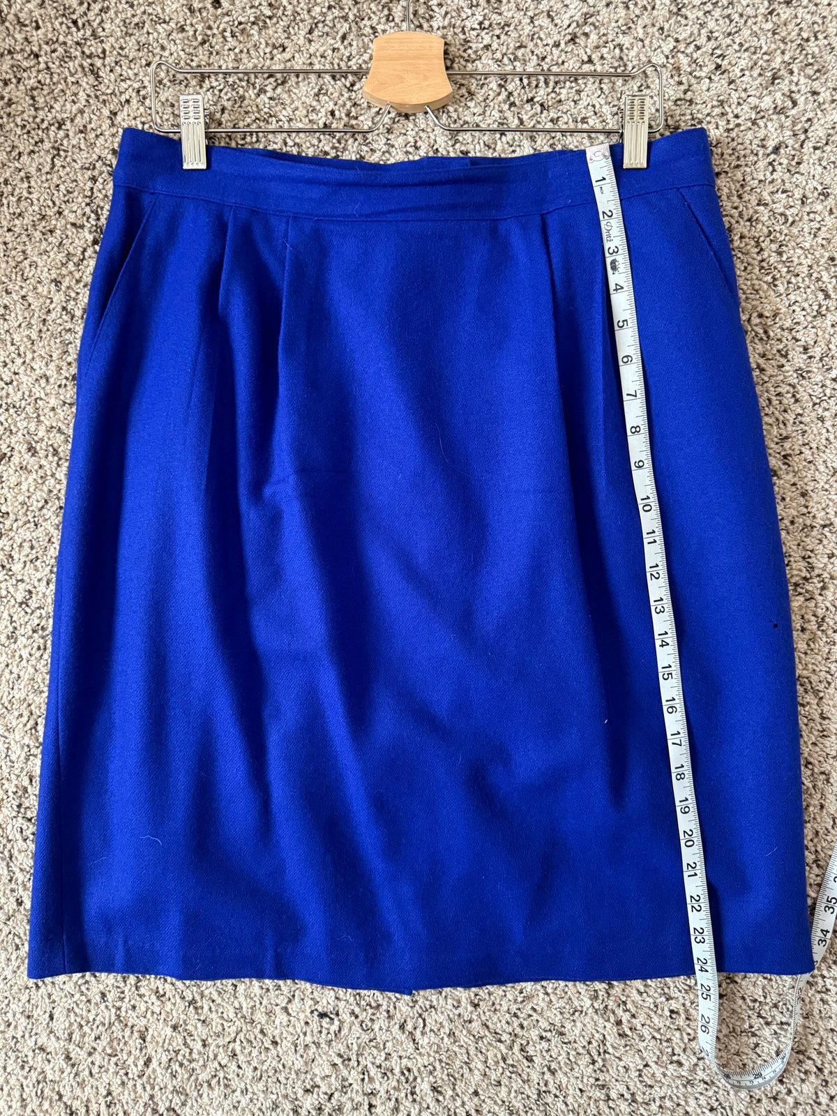 Sag Harbor 100% Wool Size 18 Royal Blue Pencil Skirt