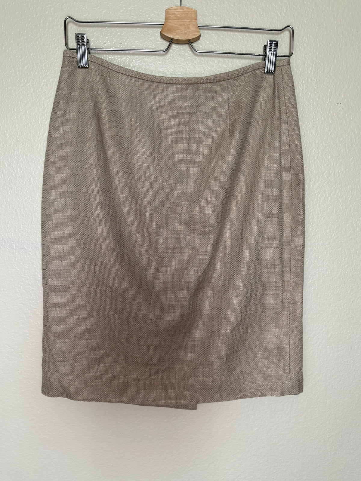 Calvin Klein 65% Linen 35% Cotton Size 4 Beige Pencil Skirt