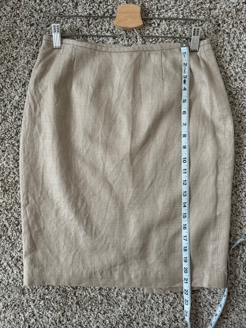 Calvin Klein 65% Linen 35% Cotton Size 4 Beige Pencil Skirt