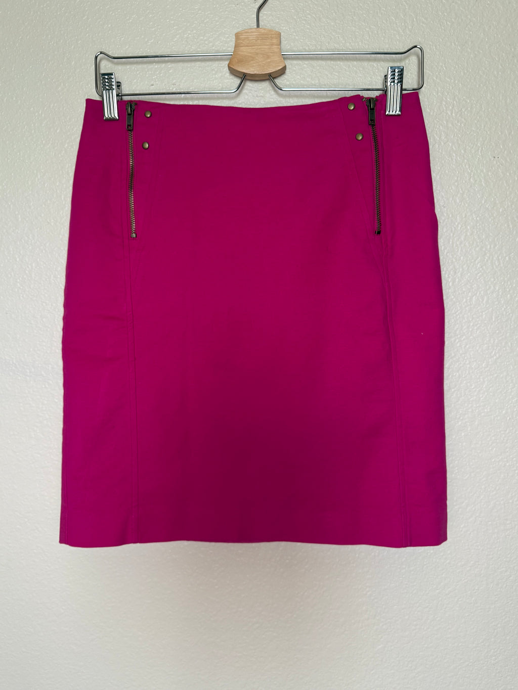 Worthington 97% Cotton 3% Elastane Size 6 Fuchsia Pencil Skirt