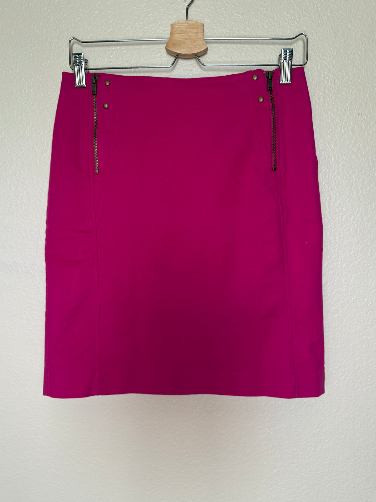 Worthington 97% Cotton 3% Elastane Size 6 Fuchsia Pencil Skirt