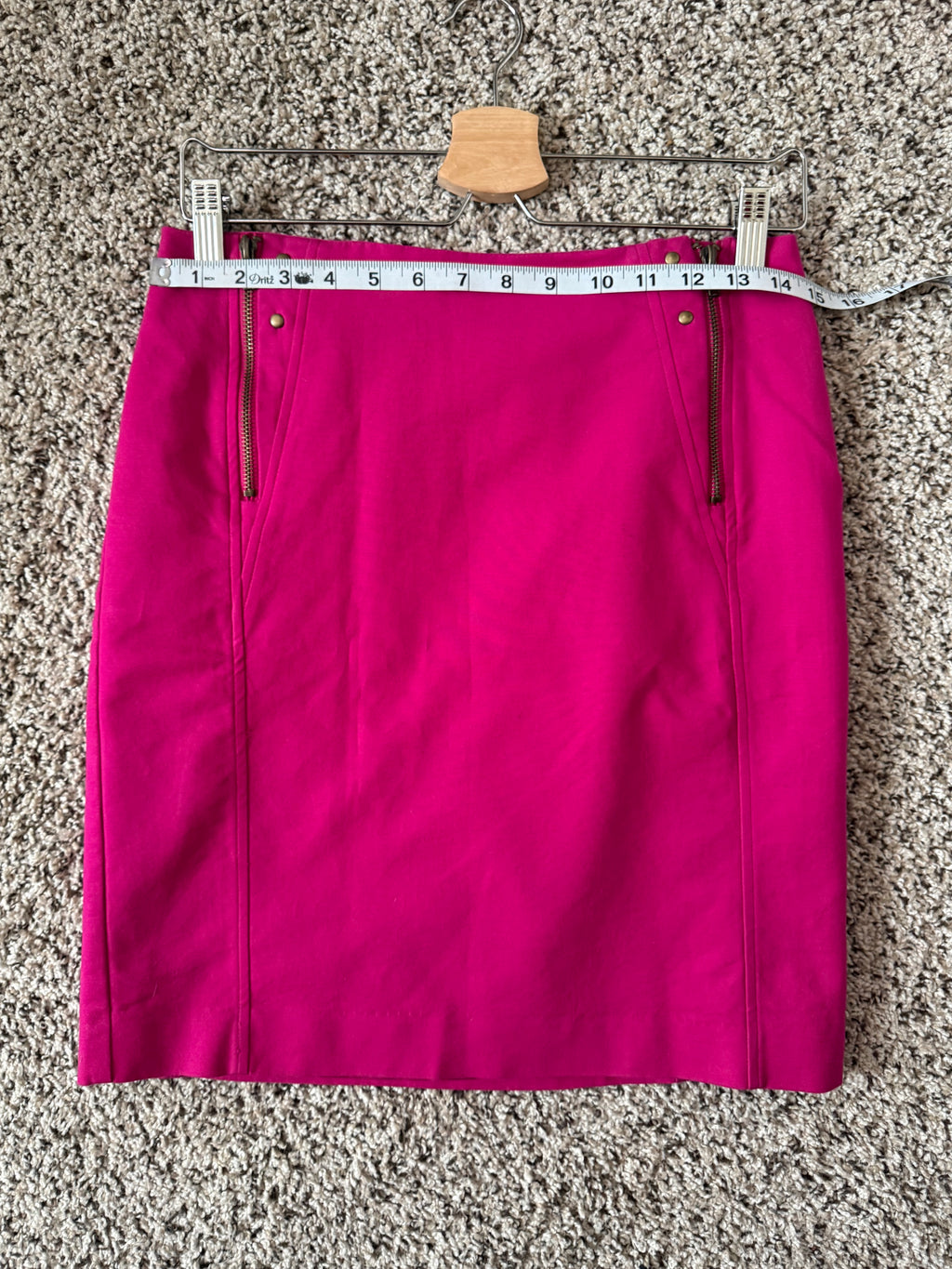 Worthington 97% Cotton 3% Elastane Size 6 Fuchsia Pencil Skirt