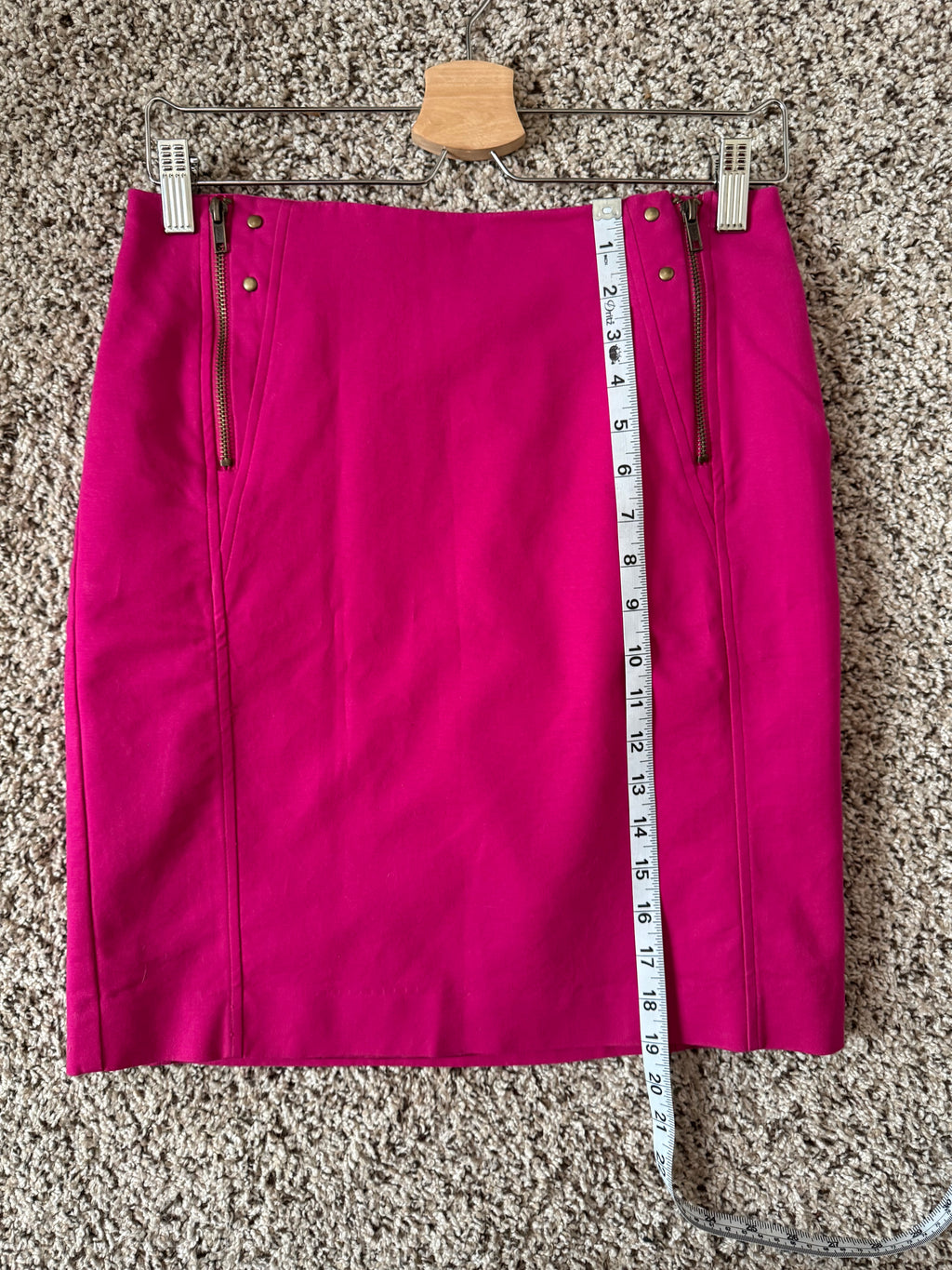 Worthington 97% Cotton 3% Elastane Size 6 Fuchsia Pencil Skirt