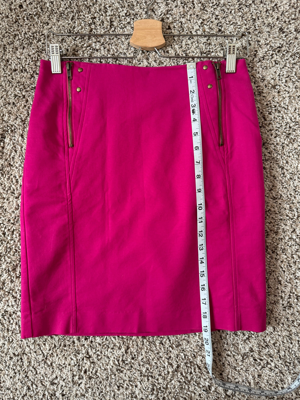 Worthington 97% Cotton 3% Elastane Size 6 Fuchsia Pencil Skirt