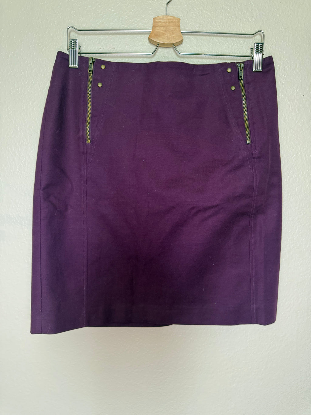 Worthington 97% Cotton 3% Elastane Size 6 Purple Pencil Skirt