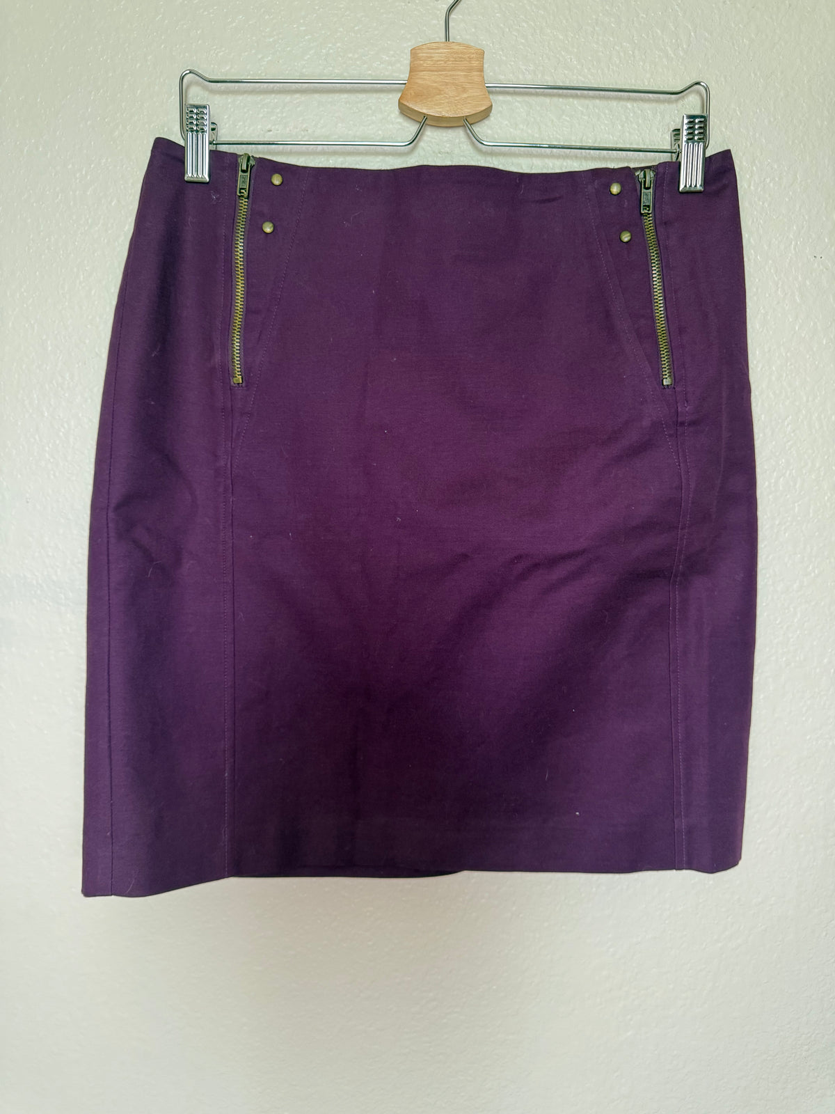 Worthington 97% Cotton 3% Elastane Size 6 Purple Pencil Skirt