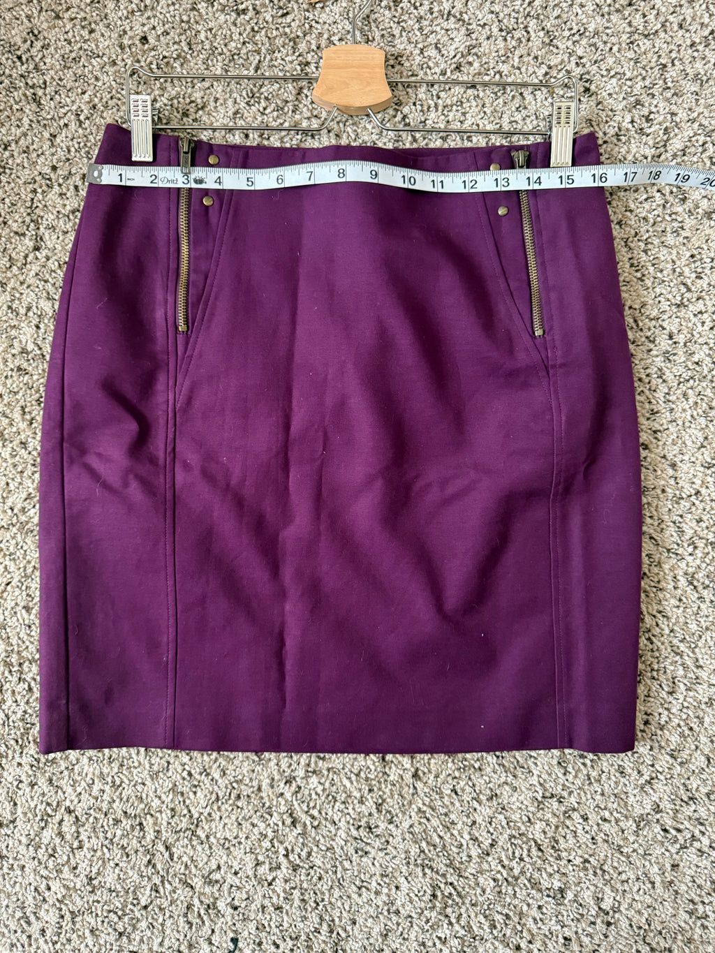 Worthington 97% Cotton 3% Elastane Size 6 Purple Pencil Skirt