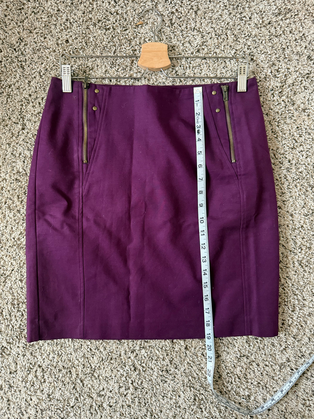 Worthington 97% Cotton 3% Elastane Size 6 Purple Pencil Skirt