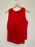 Mango 100% Viscose XL Bright Red-Orange Flowy Tank Top