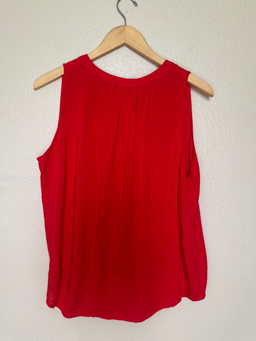 Mango 100% Viscose XL Bright Red-Orange Flowy Tank Top