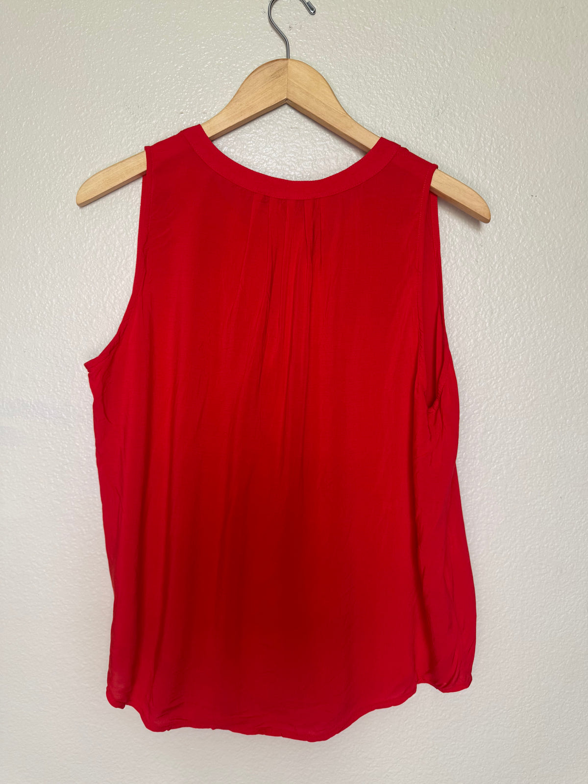 Mango 100% Viscose XL Bright Red-Orange Flowy Tank Top