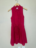 HD in Paris 100% Linen (100% Rayon Lining) Size 2 Fuchsia Collared Button Down Midi Dress