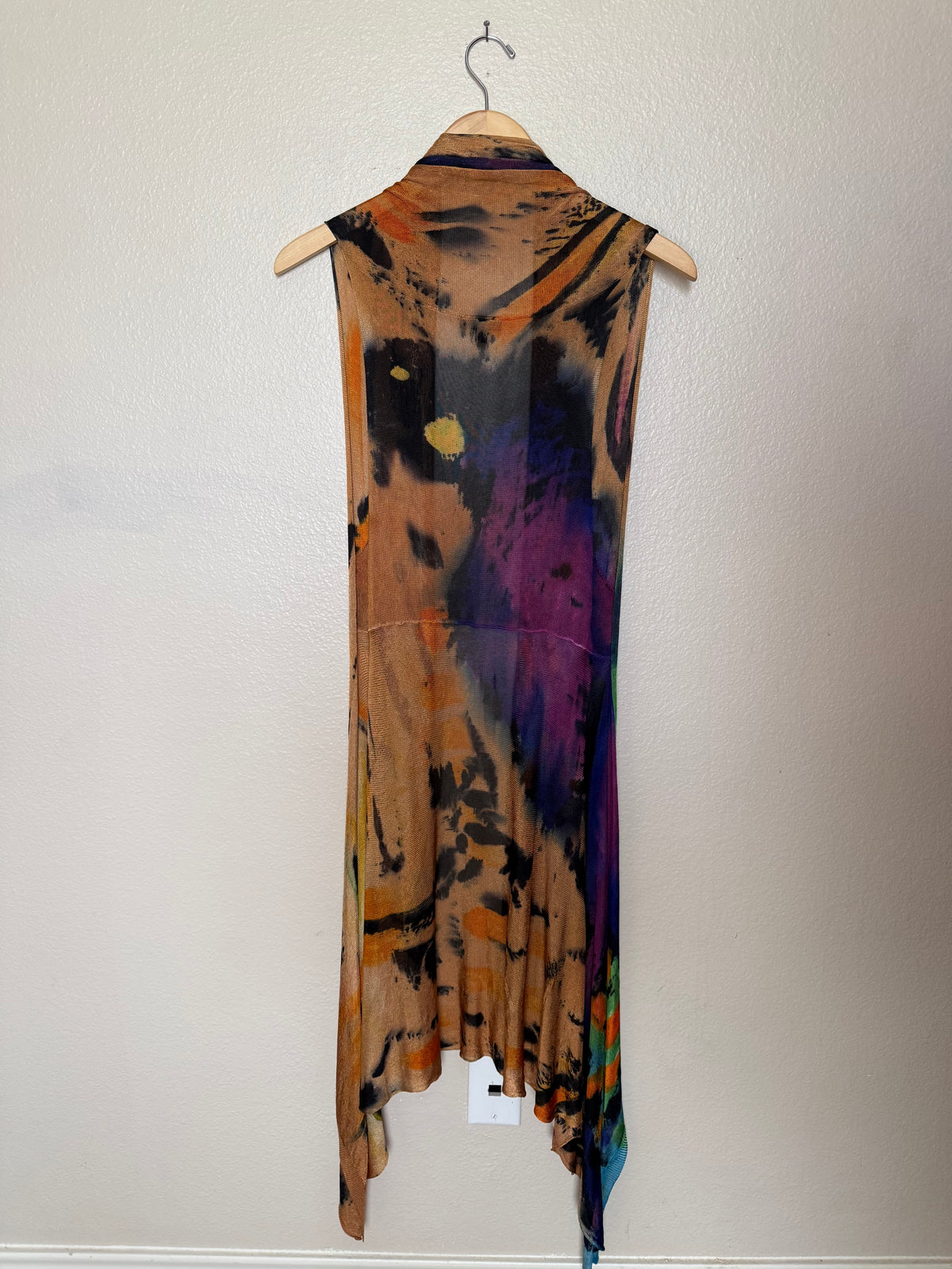 Dor Dor 100% Viscose L Colorful Mesh Long Tank Top Cardigan