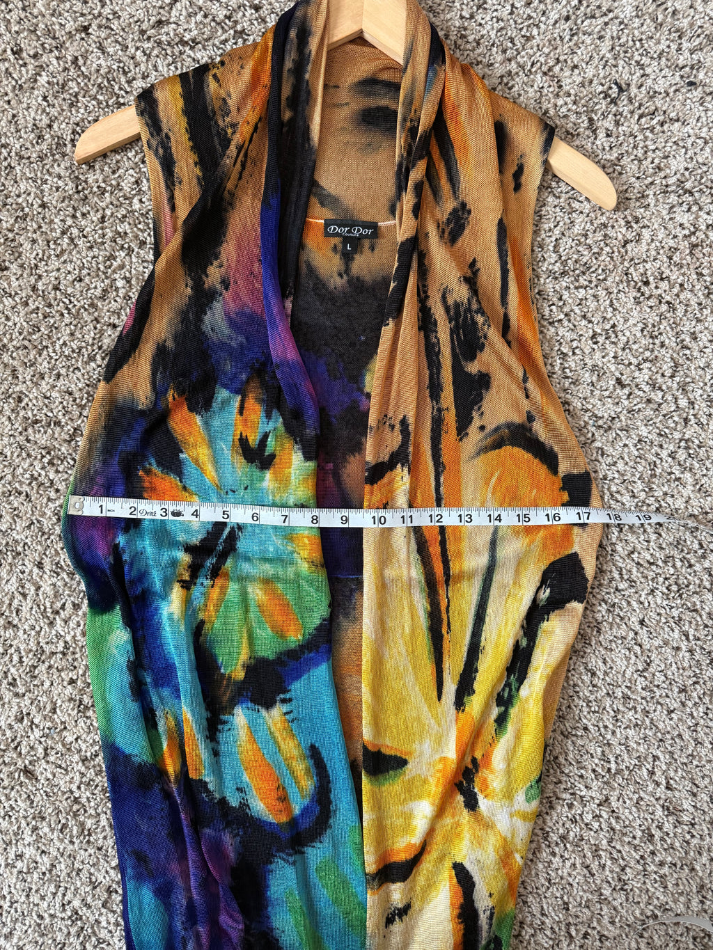 Dor Dor 100% Viscose L Colorful Mesh Long Tank Top Cardigan