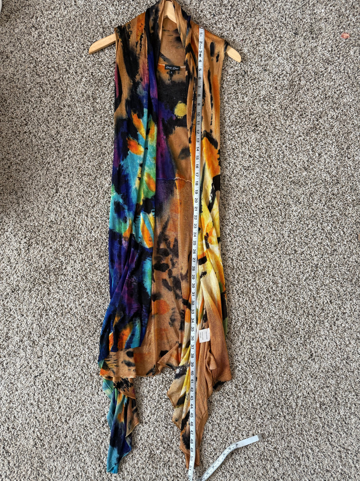 Dor Dor 100% Viscose L Colorful Mesh Long Tank Top Cardigan