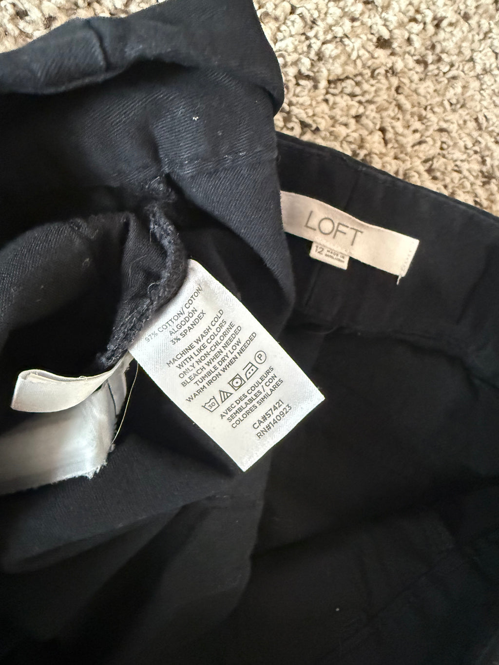 Loft 97% Cotton 3% Elastane Size 12 Black Shorts
