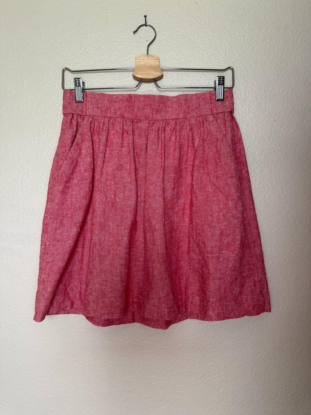 Loft 55% Linen 45% Cotton S Pastel Coral Mini Skirt
