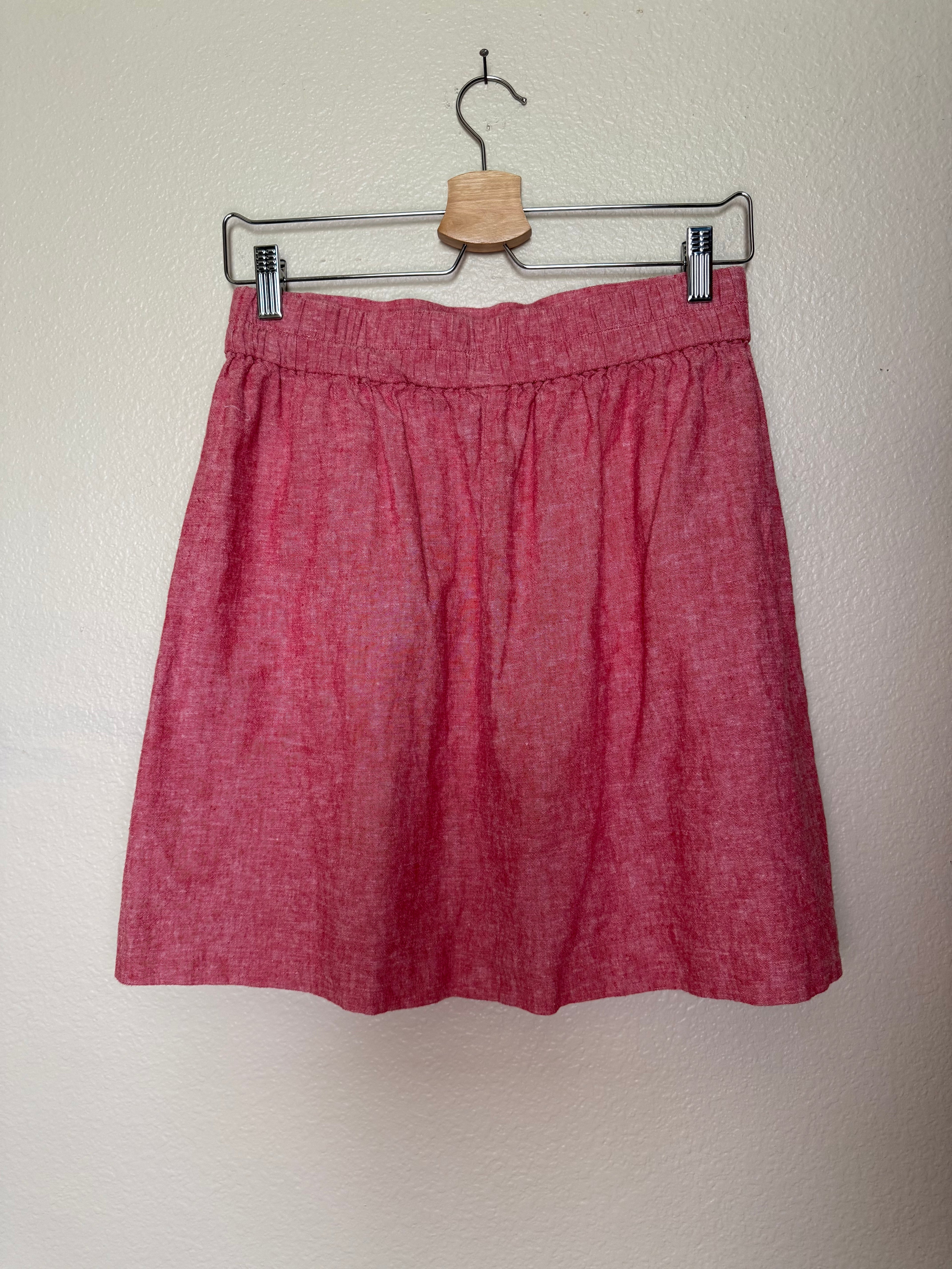Loft 55% Linen 45% Cotton S Pastel Coral Mini Skirt