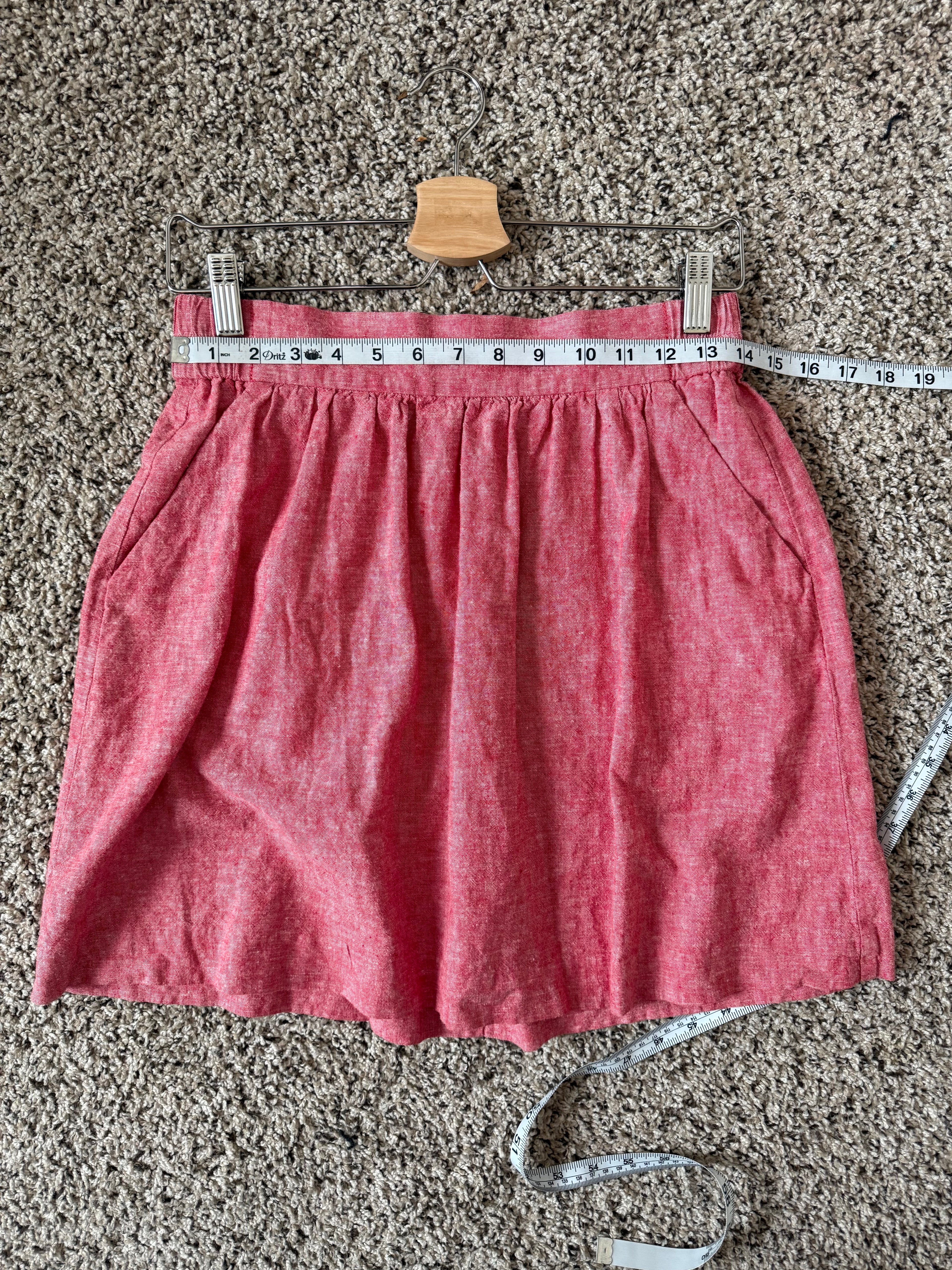 Loft 55% Linen 45% Cotton S Pastel Coral Mini Skirt