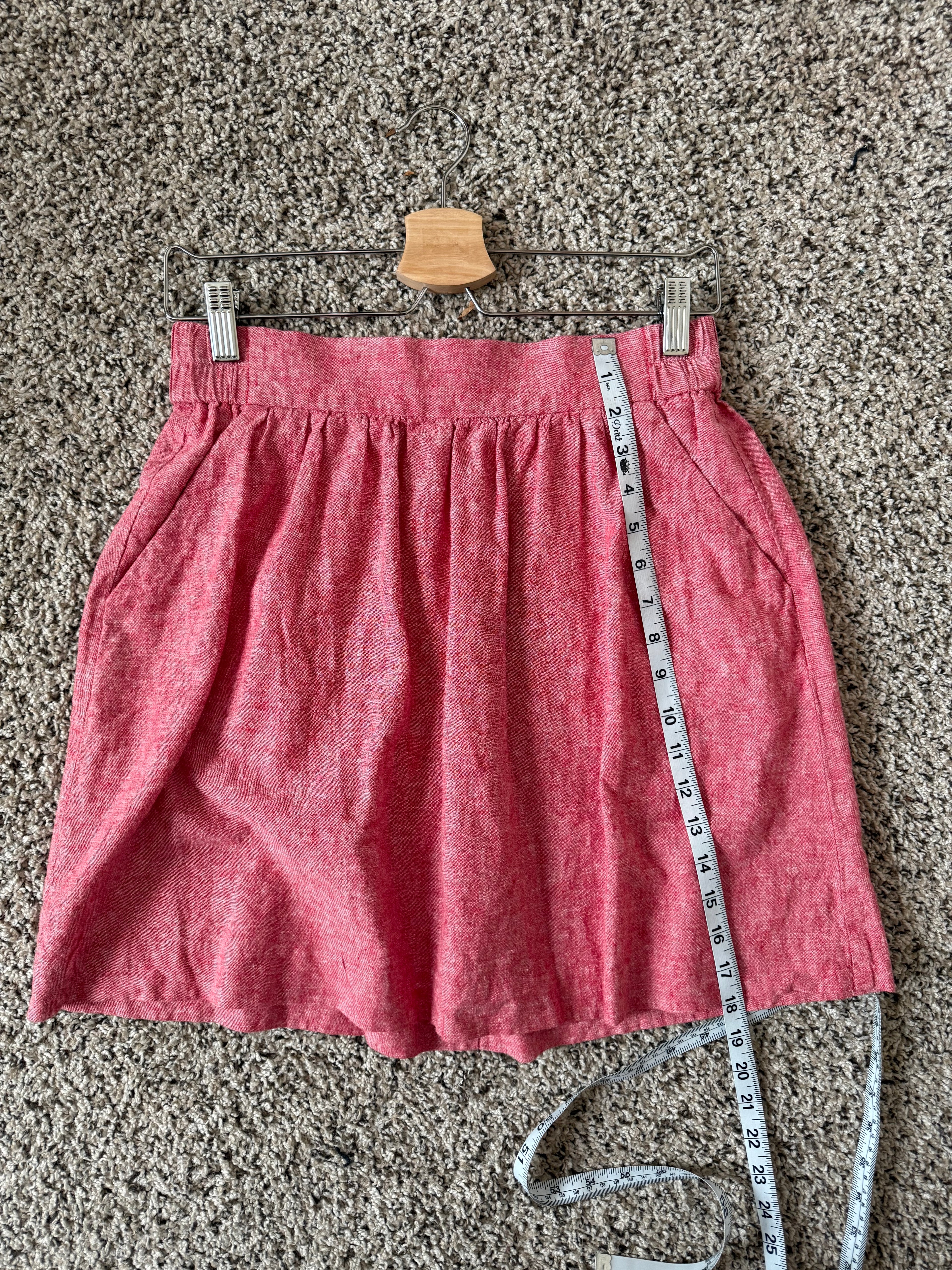 Loft 55% Linen 45% Cotton S Pastel Coral Mini Skirt