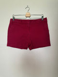 Loft 97% Cotton 3% Elastane Size 8 Original Red Shorts with Maroon Stripes