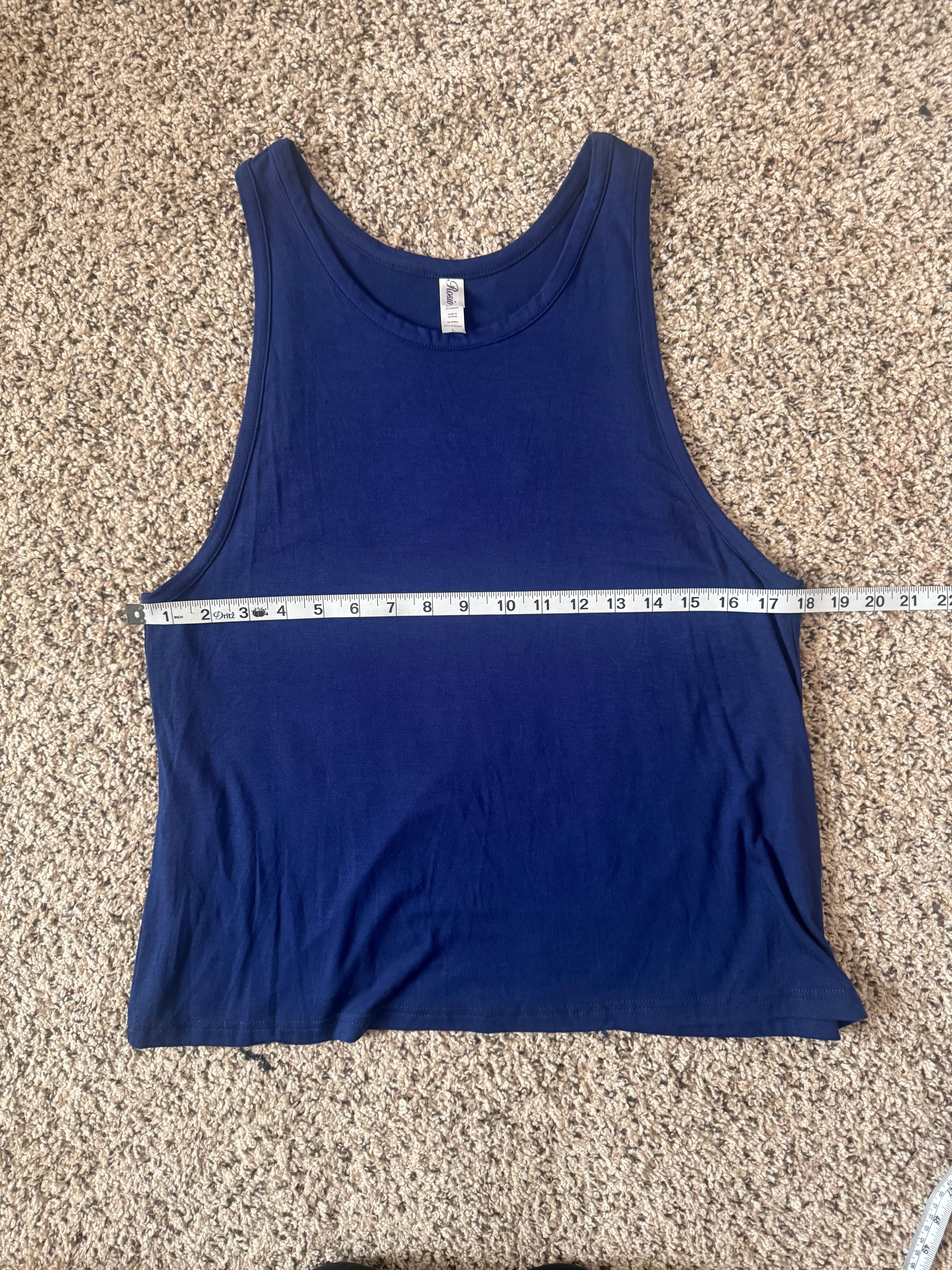 Rosio 95% Modal 5% Spandex L Navy Blue Tank Top