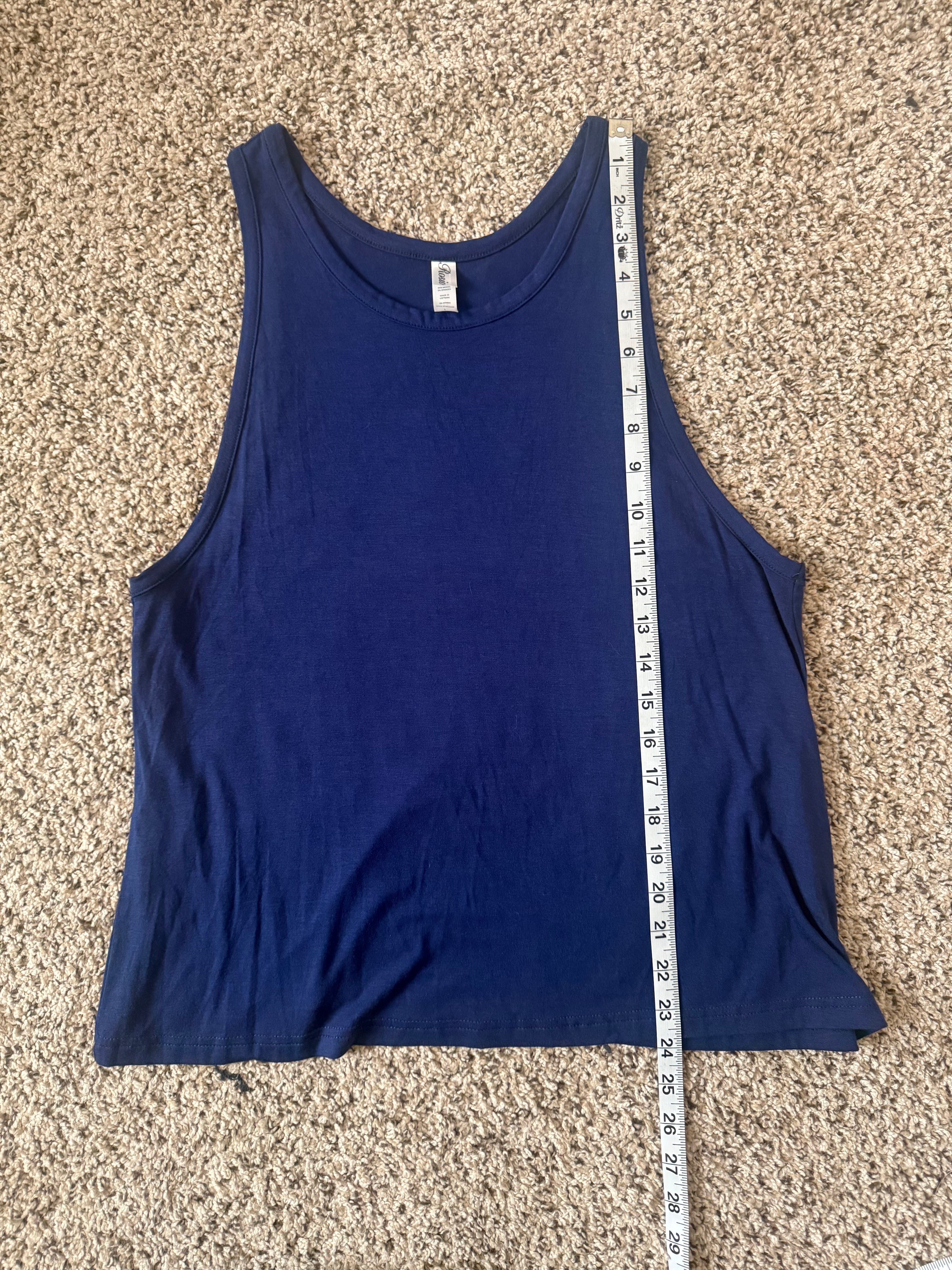 Rosio 95% Modal 5% Spandex L Navy Blue Tank Top