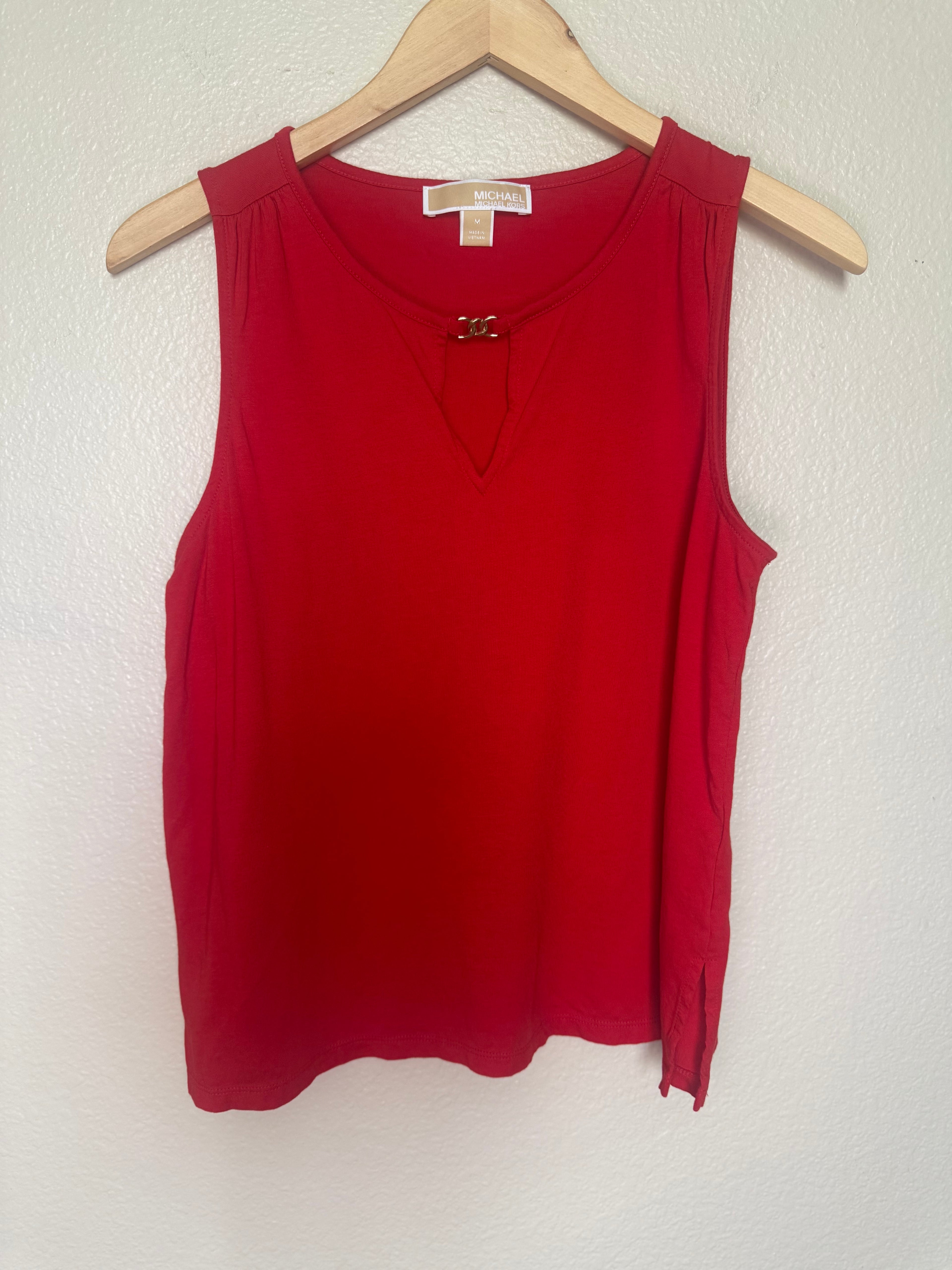 Michael Kors 60% Cotton 40% Modal M Red Tank Top
