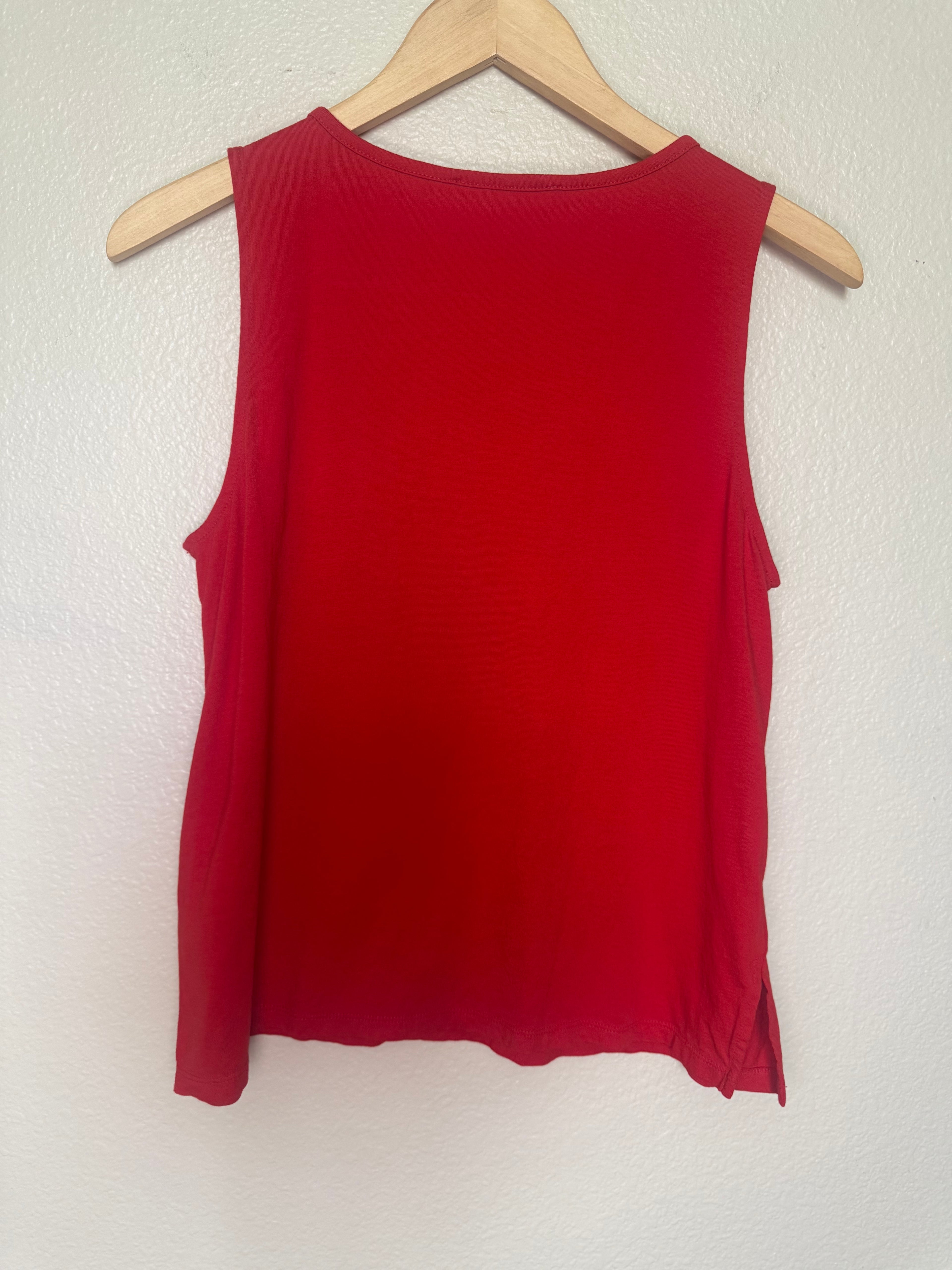 Michael Kors 60% Cotton 40% Modal M Red Tank Top