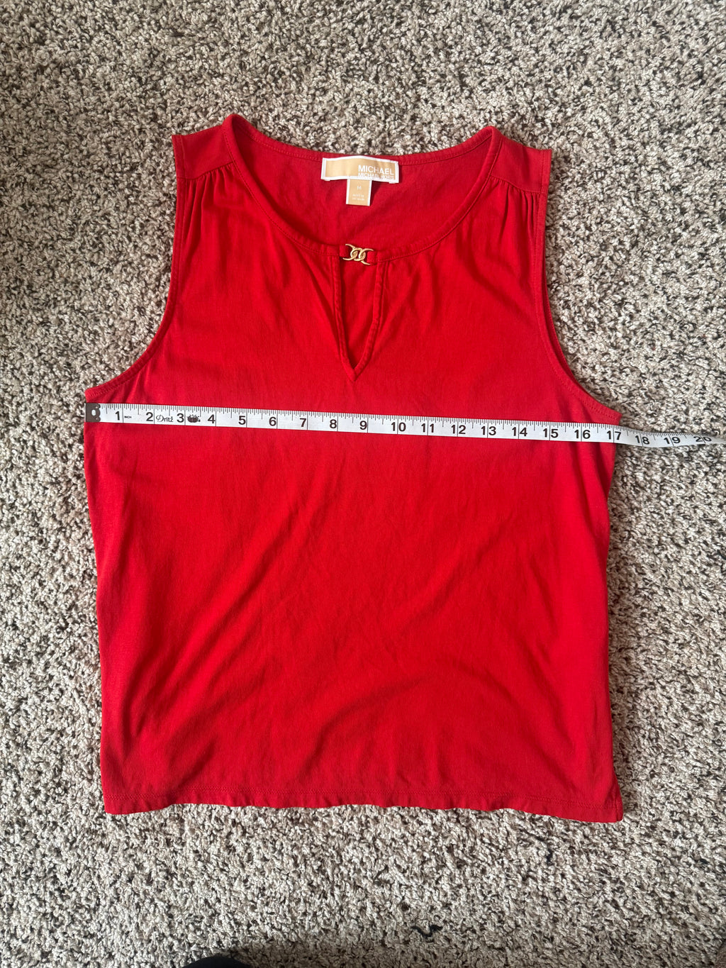 Michael Kors 60% Cotton 40% Modal M Red Tank Top