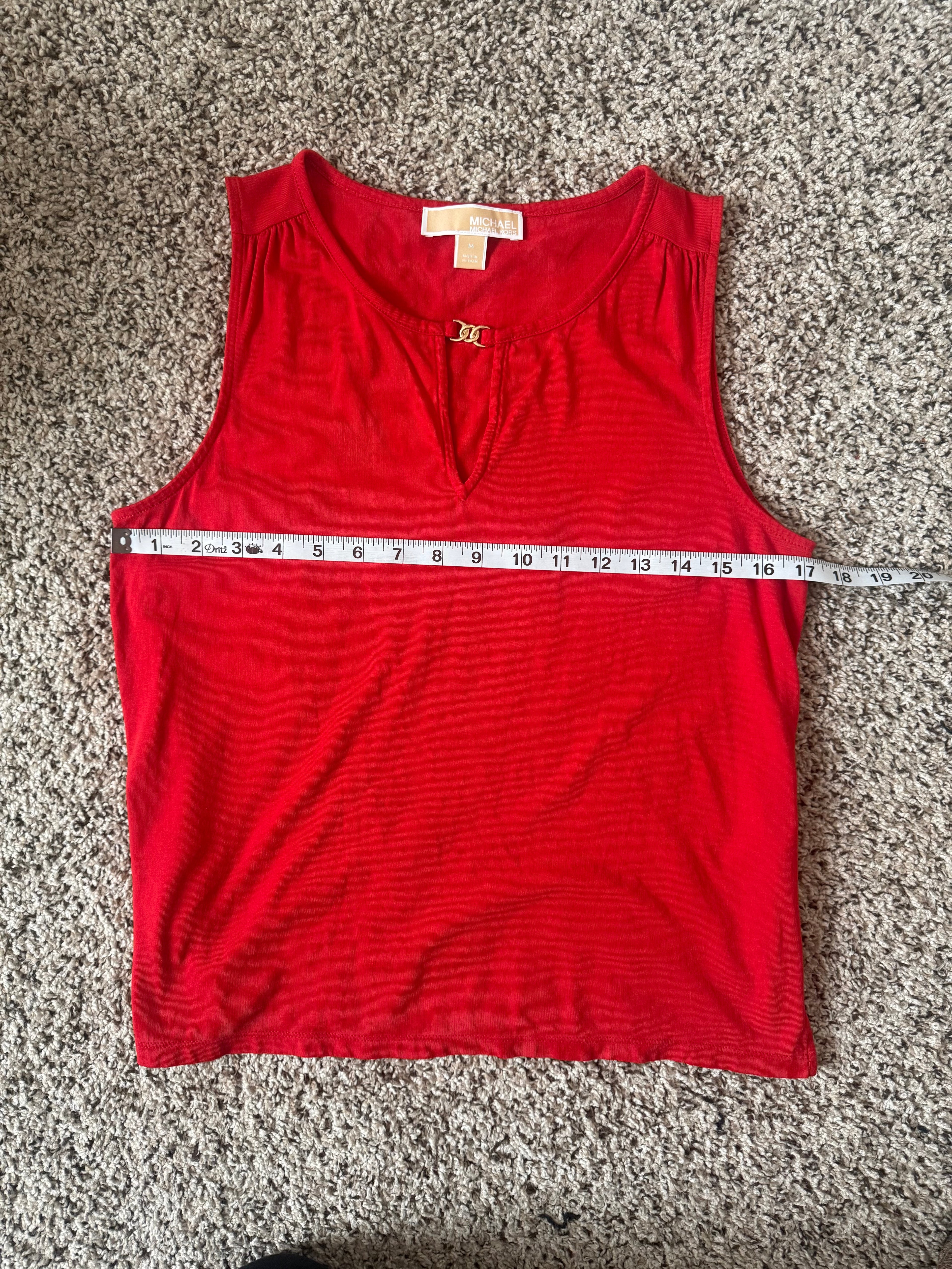 Michael Kors 60% Cotton 40% Modal M Red Tank Top