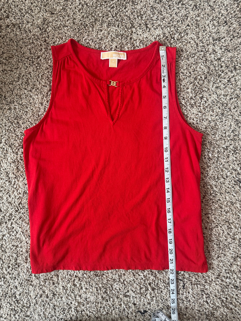 Michael Kors 60% Cotton 40% Modal M Red Tank Top