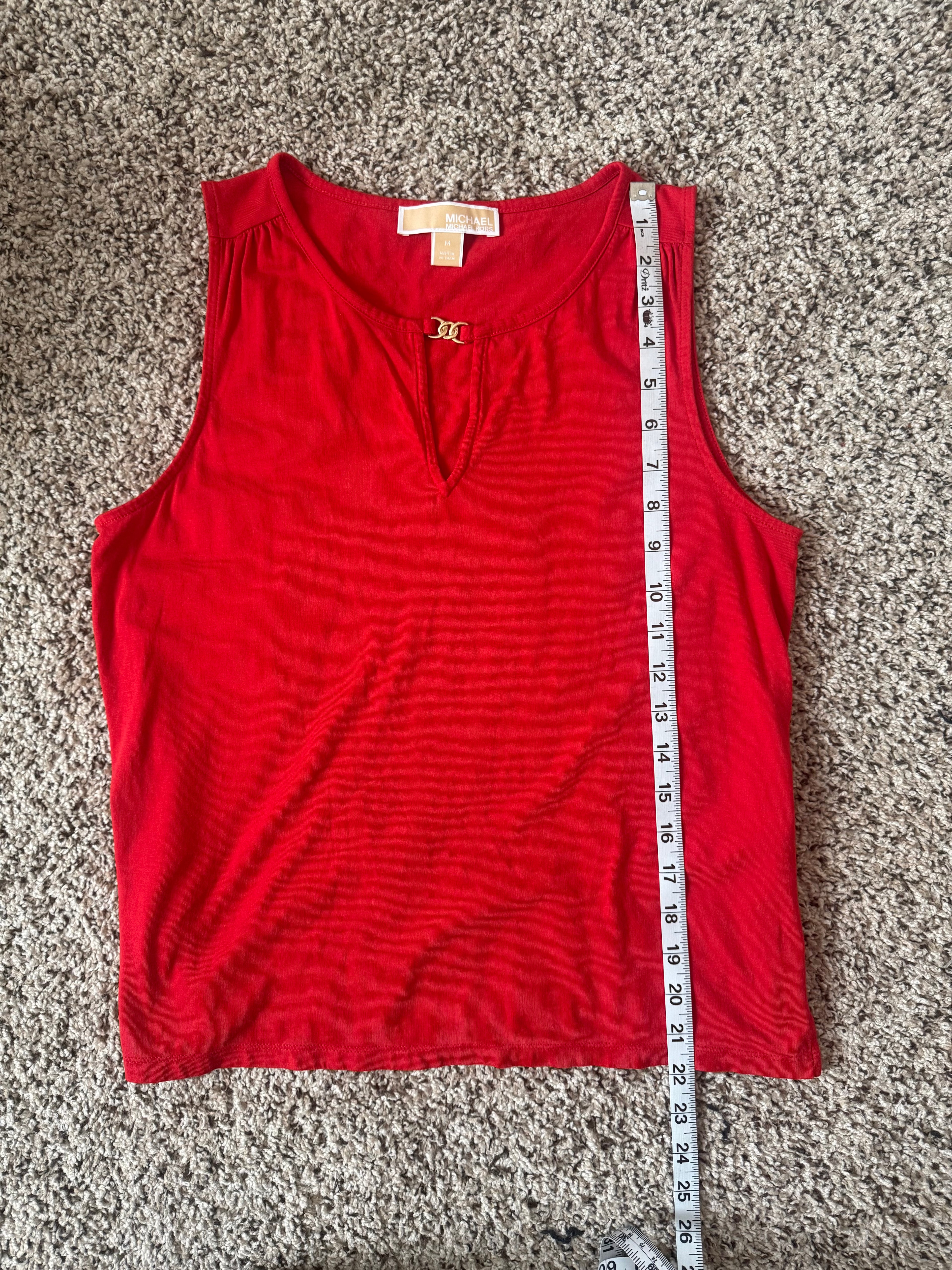 Michael Kors 60% Cotton 40% Modal M Red Tank Top