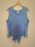 Casual Corner Annex 100% Silk Size XL Light Blue Tank Top with Scarf