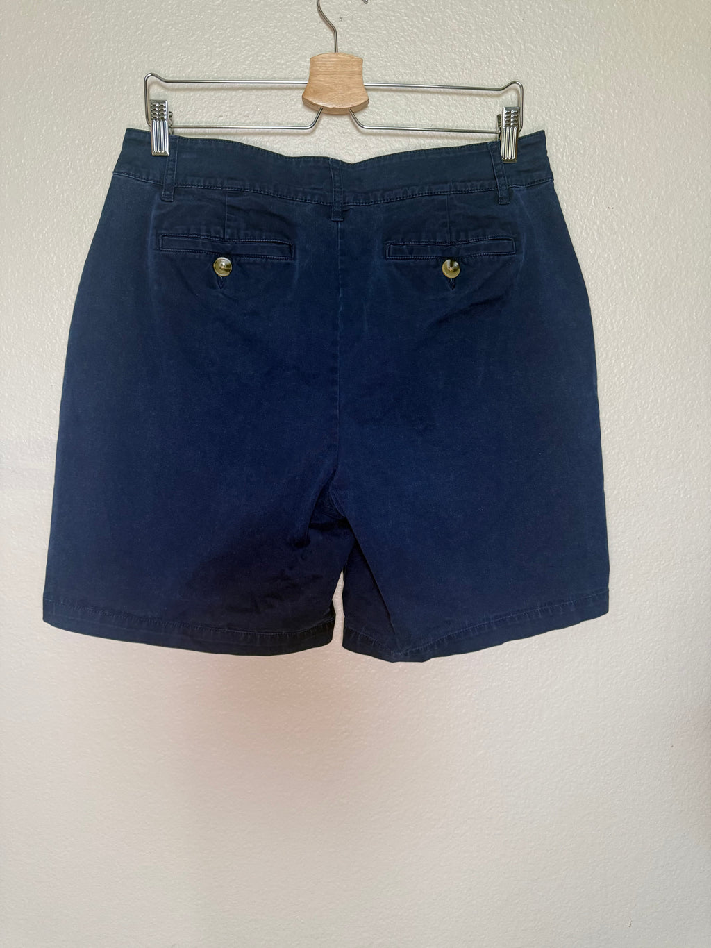 Kim Rogers 97% Cotton 3% Spandex Size 12 Navy Blue Bermuda Shorts