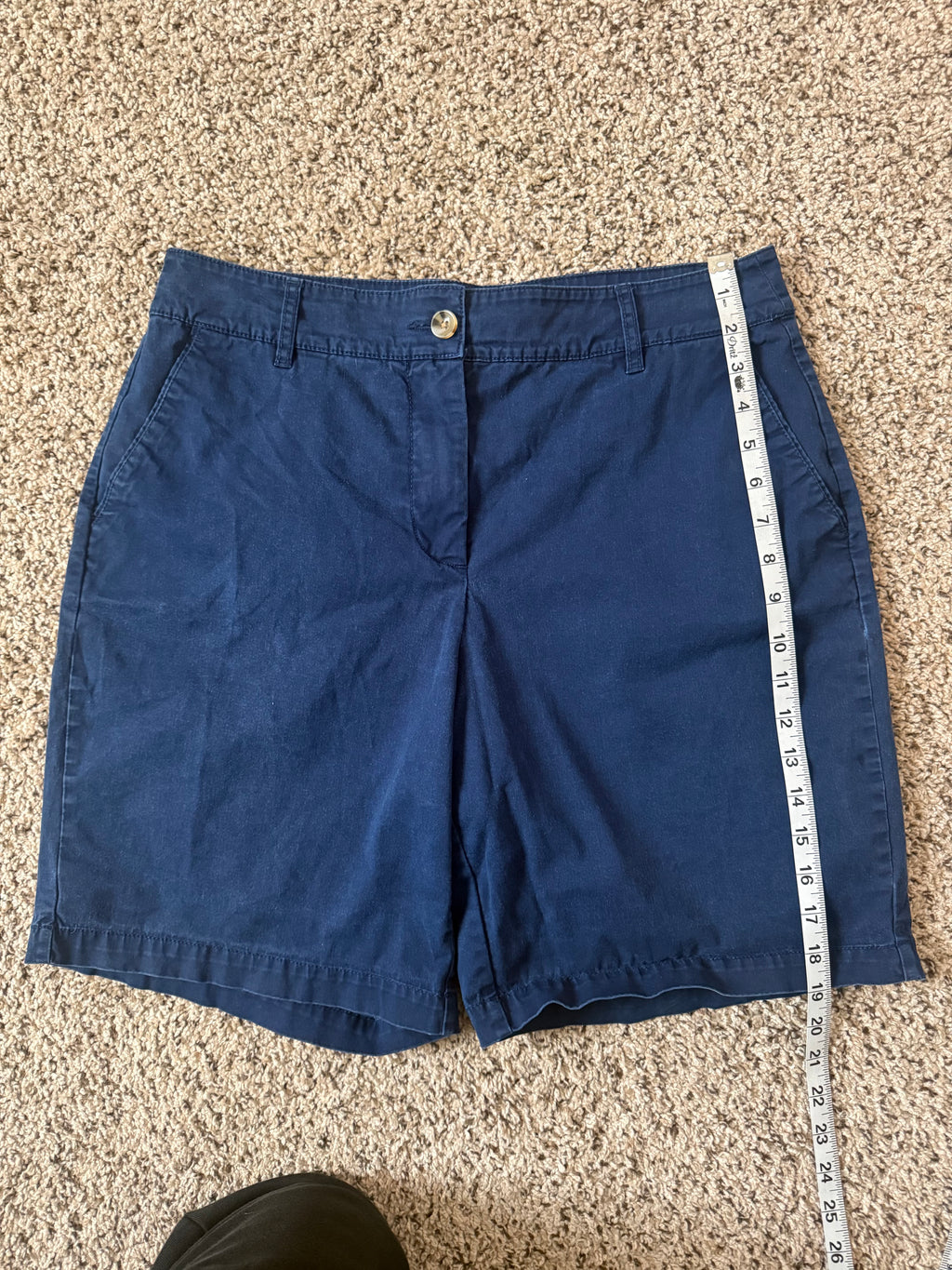 Kim Rogers 97% Cotton 3% Spandex Size 12 Navy Blue Bermuda Shorts