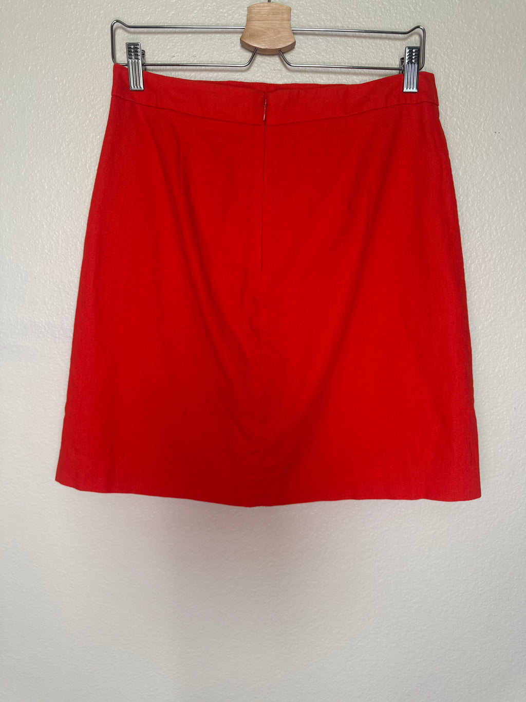 J. Crew 55% Linen 45% Cotton Size 6 Bright Red-Orange Mini Skirt