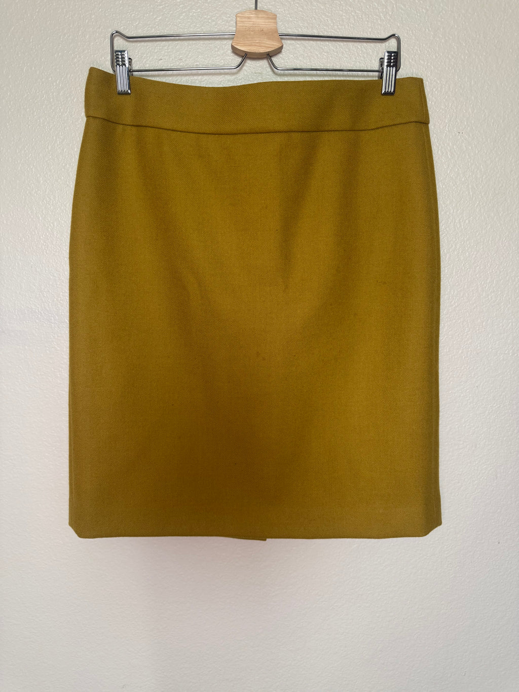 J. Crew 100% Wool Size 12 Mustard Midi Skirt