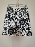 Merona 100% Cotton Size 10 Black and White Flowered A-Line Skirt