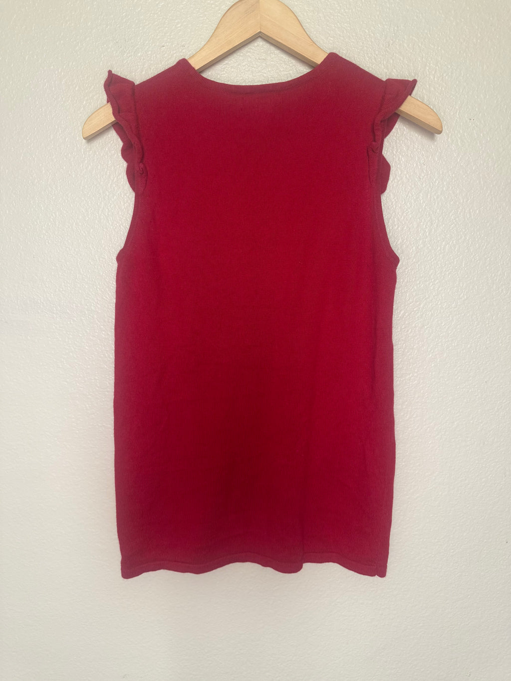 Banana Republic 60% Cotton 30% Viscose 10% Angora Rabbit Hair M Red Knit Tank Top