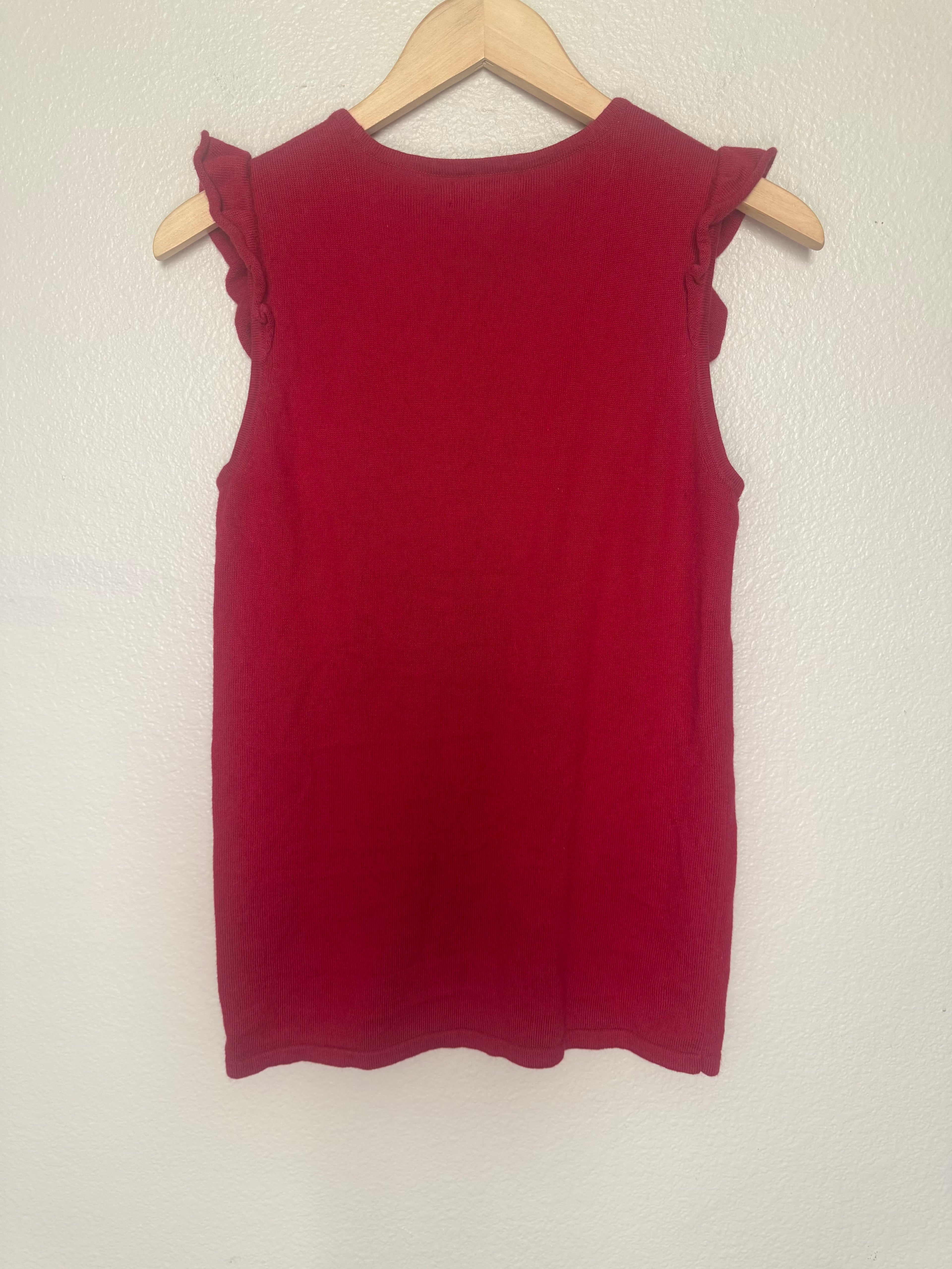 Banana Republic 60% Cotton 30% Viscose 10% Angora Rabbit Hair M Red Knit Tank Top